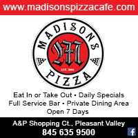 Pizza Poughkeepsie & Pleasant Valley, NY-Madison's Pizza Cafe