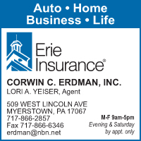 Corwin E. Erdman Erie Insurance Agency serving the Lebanon, PA Area
