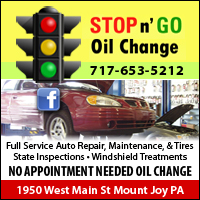 Auto repair, tires & oil changes at Stop-n-Go Oil Change in Mount Joy, PA