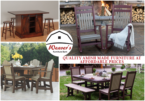 Find Amish made indoor & outdoor furniture in the Lebanon PA area at Weaver's Furniture Barn!