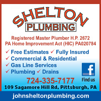 Pittsburgh Plumber-Shelton Plumbing in New Kensington PA