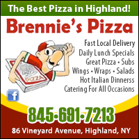Pizza Restaurant-Delivery in Highland, NY- Brennie's Pizza