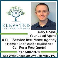 Cory Chase is your local Elevated Insurance Group agent in Hershey, Hummelstown, Middletown & Palmyra, PA.