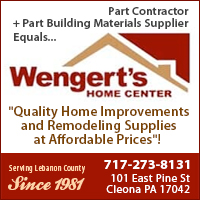 Home Improvement & Building Materials in Cleona, Lebanon, Jonestown, Myerstown, and Palmyra PA-Wengert's Home Center